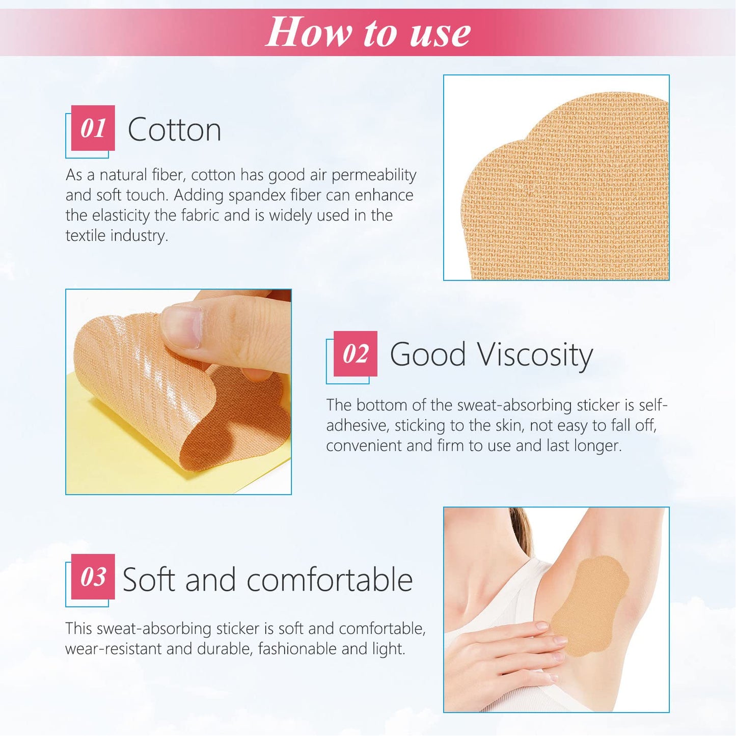 Underarm Sweat Patch Pad Armpit Deodorant Stickers armpit sweat pads armpits patch underarm Beauty and Personal Care HURRISE