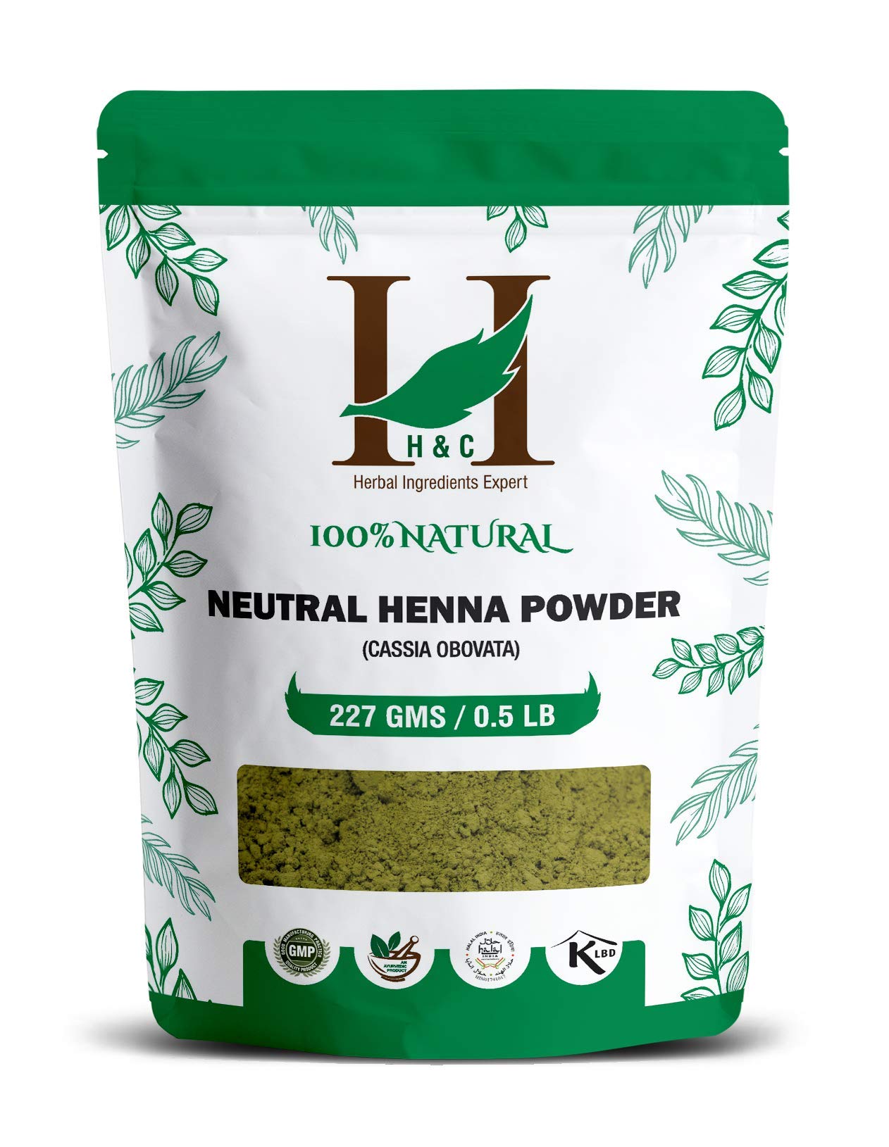 H&C 100% Pure Neutral Henna Powder/Colorless Henna/Senna Powder/Cassia Obovata (227g / (1/2 lb) / 8 ounces) For conditioning your hair without Beauty & Personal Care H&C