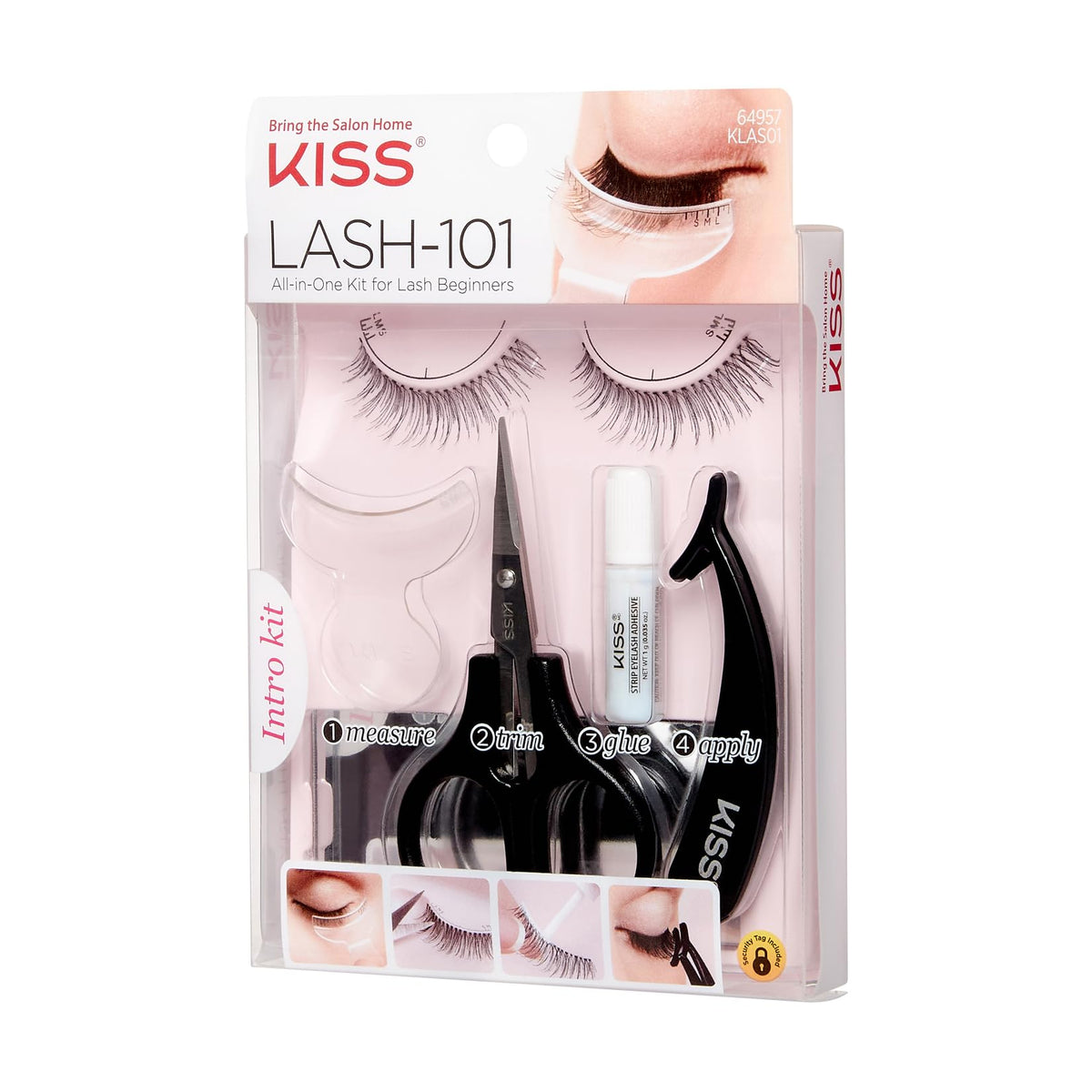 KISS Lash 11 False Eyelashes, 'Effortless', 12 mm, Includes 1 Pair Of Eyelash, Measuring Tool, Scissors, Lash Adhesive, Applicator, Mirror, Contact Beauty & Personal Care KISS