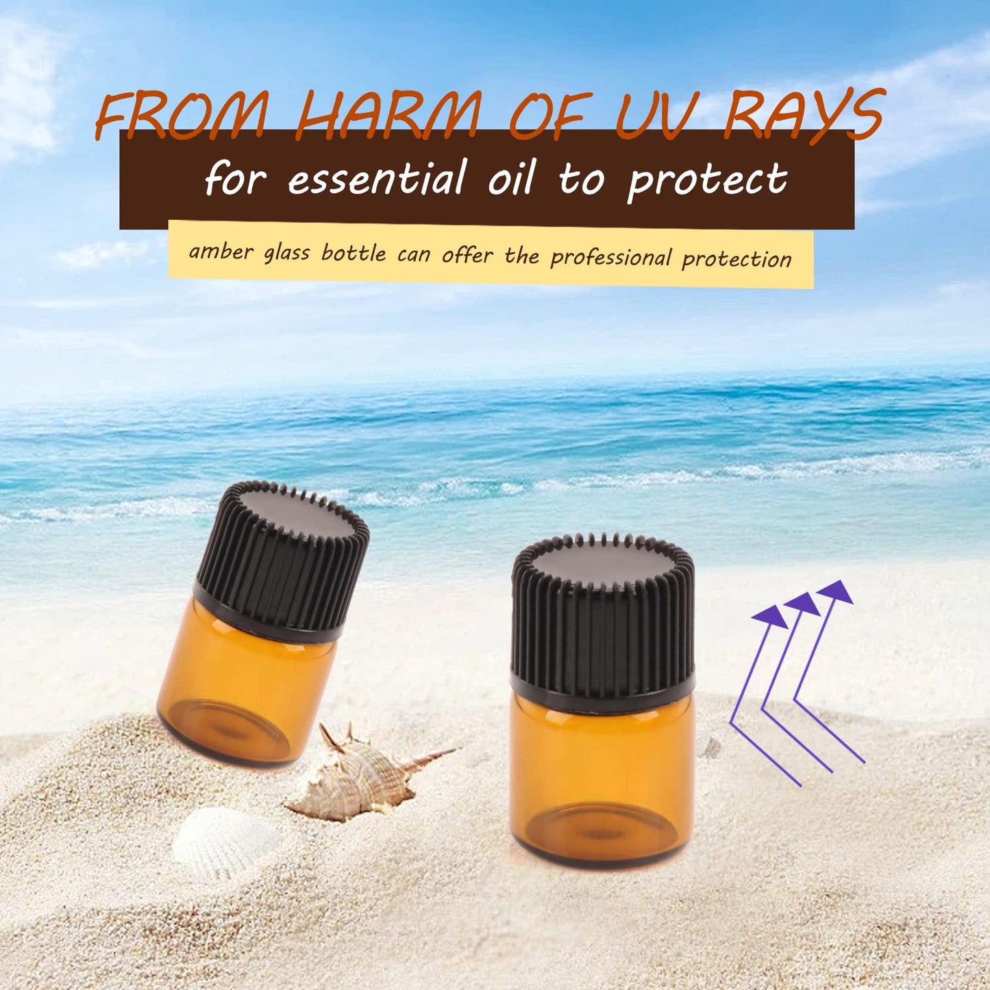Wresty 100 Packs Essential Oil Bottles,1ml(1/4 dram) Mini Sample bottle Amber Glass Vials,With With 3 Free Dropper Beauty & Personal Care Wresty