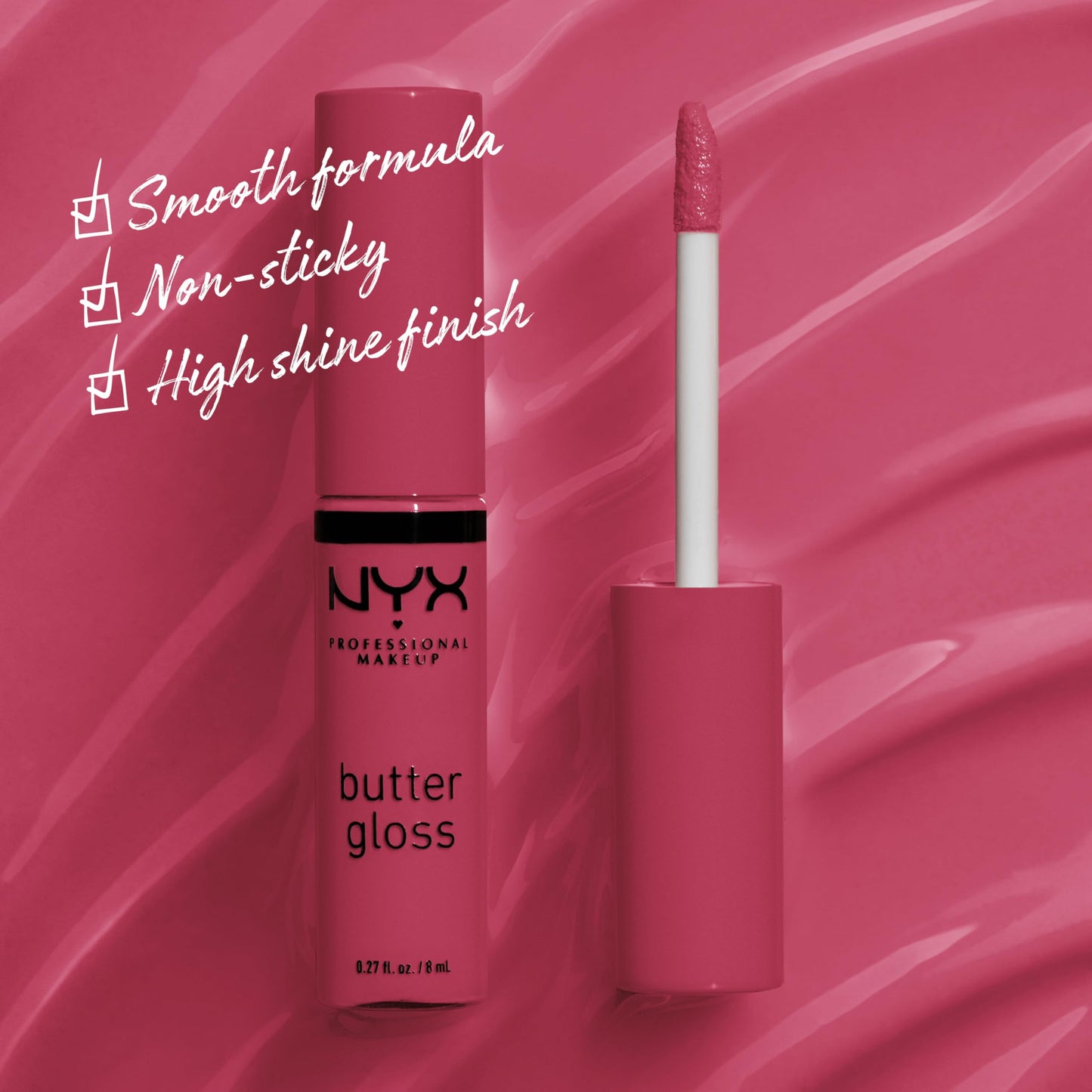 NYX PROFESSIONAL MAKEUP Butter Gloss, Non-Sticky Lip Gloss - Strawberry Cheesecake (Warm Pink) Beauty & Personal Care NYX PROFESSIONAL MAKEUP