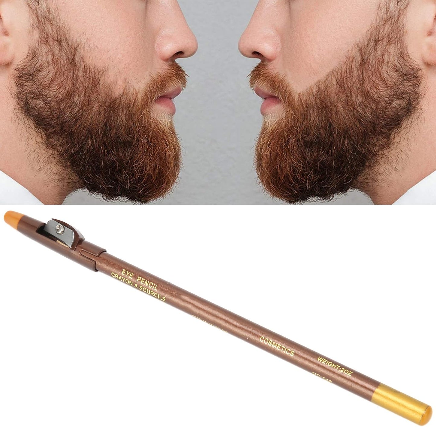 ANGGREK Beard Lineup Pen, White Hairline Pen Professional Beard Pencil Filler Household Beard Pencil Liner Shaping Styling Tool(Light Brown) Beauty and Personal Care ANGGREK