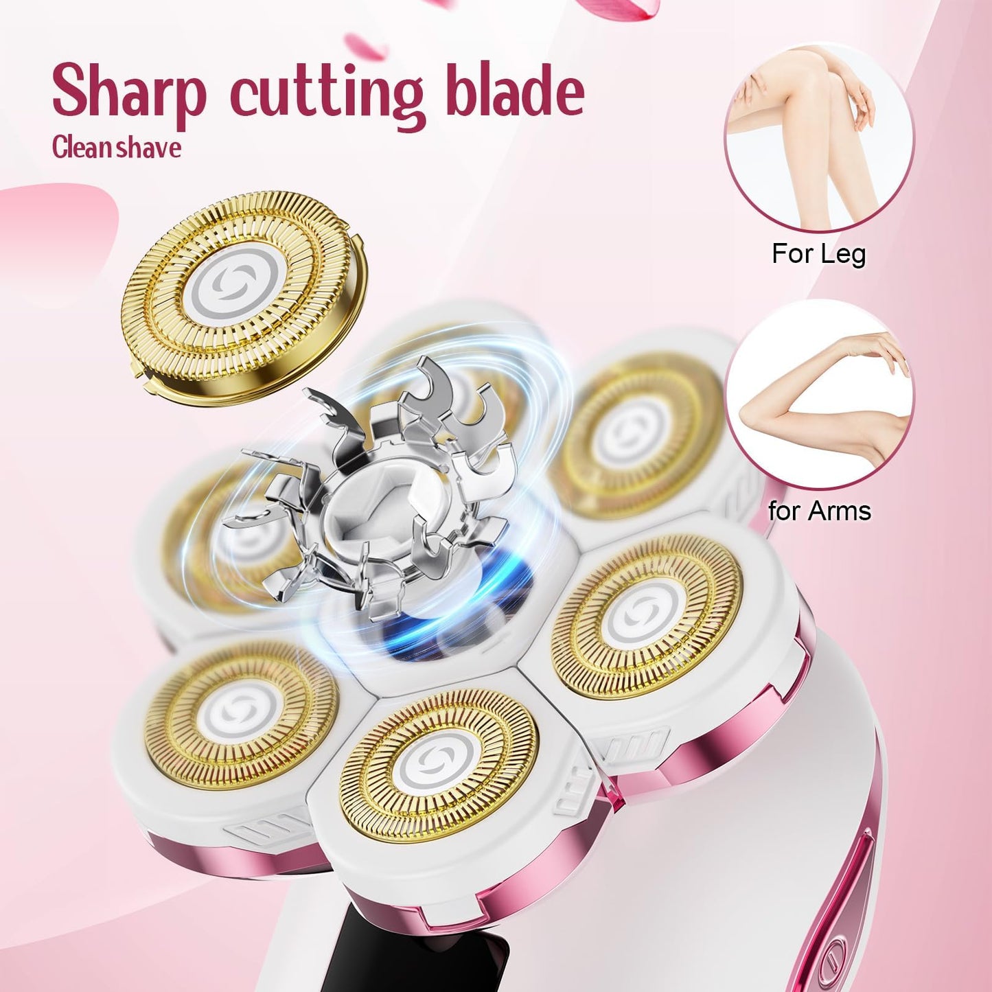 Electric Razors for Women, 7D Floating Head Cordless Shaver, Wet/Dry Painless Hair Remover with Detachable Head, Waterproof for Face, Legs, Underarm Beauty and Personal Care CIVZNG