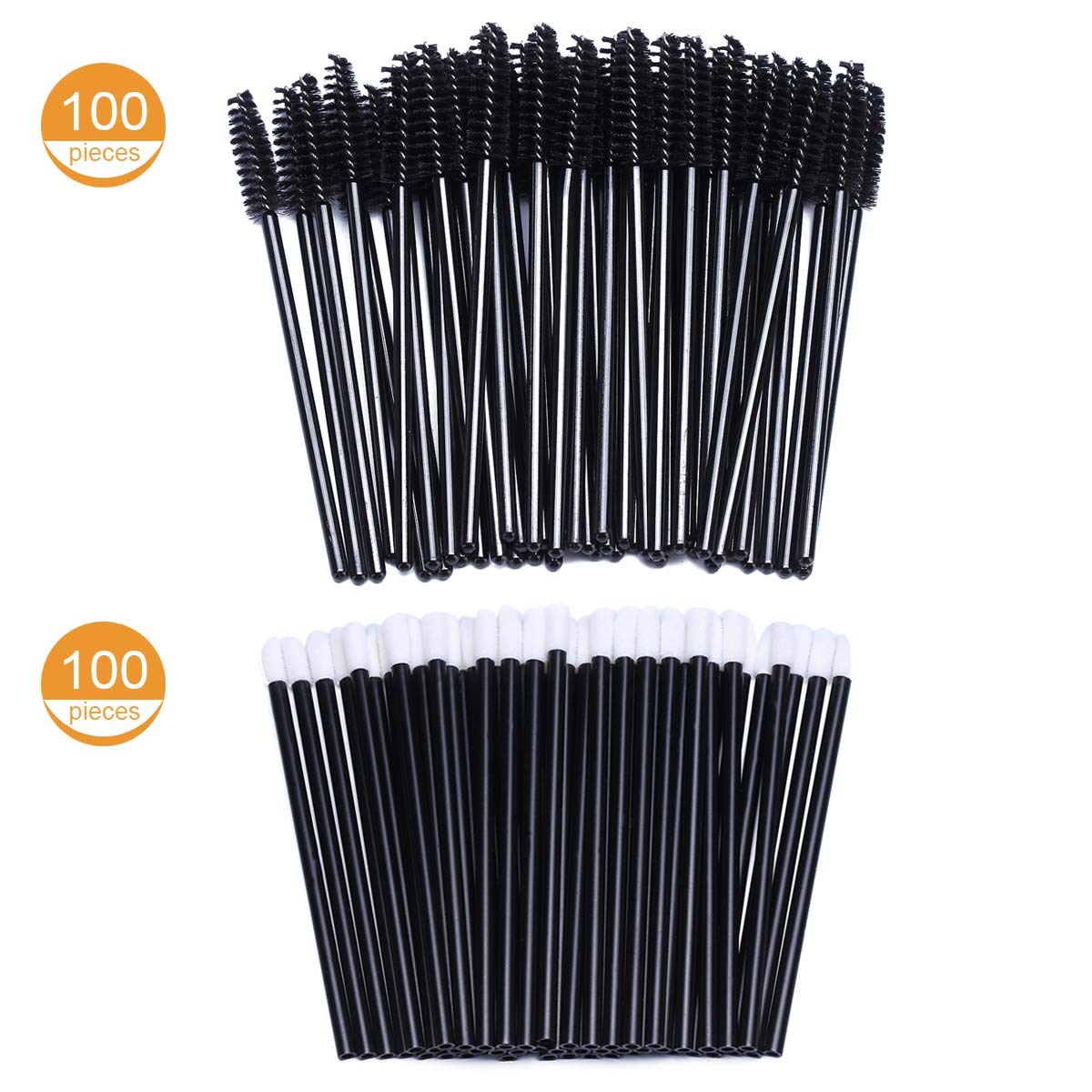 Tbestmax 200 Disposable Mascara Wand Spoolies and Lip Brushes, Lipstick Lipgloss Applicator for Eyebrow Eyelash Extension Makeup Kits Black Beauty & Personal Care Tbestmax