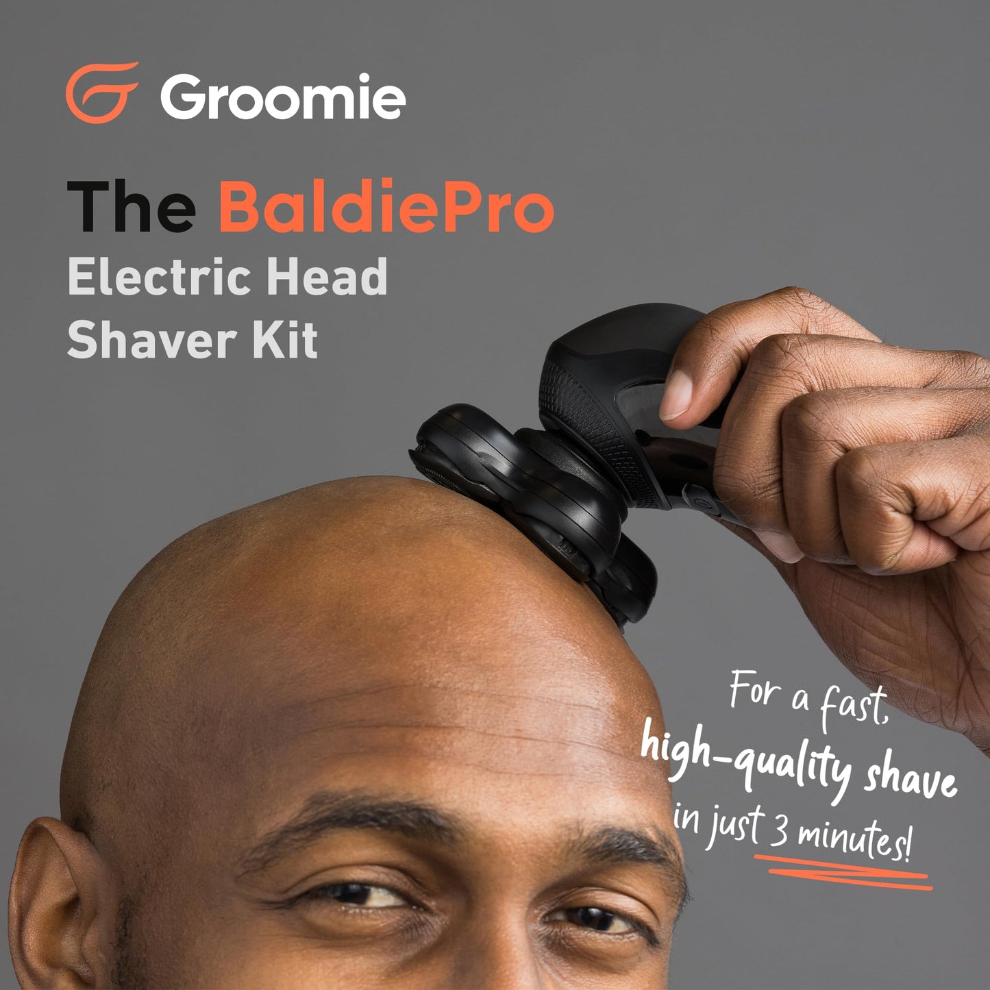 Groomie Cordless Bald Head Shavers for Men, BaldiePro Head Grooming Kit - Ergonomic & Waterproof Head Shavers for Bald Men - Electric Hair Shaver Beauty and Personal Care Groomie