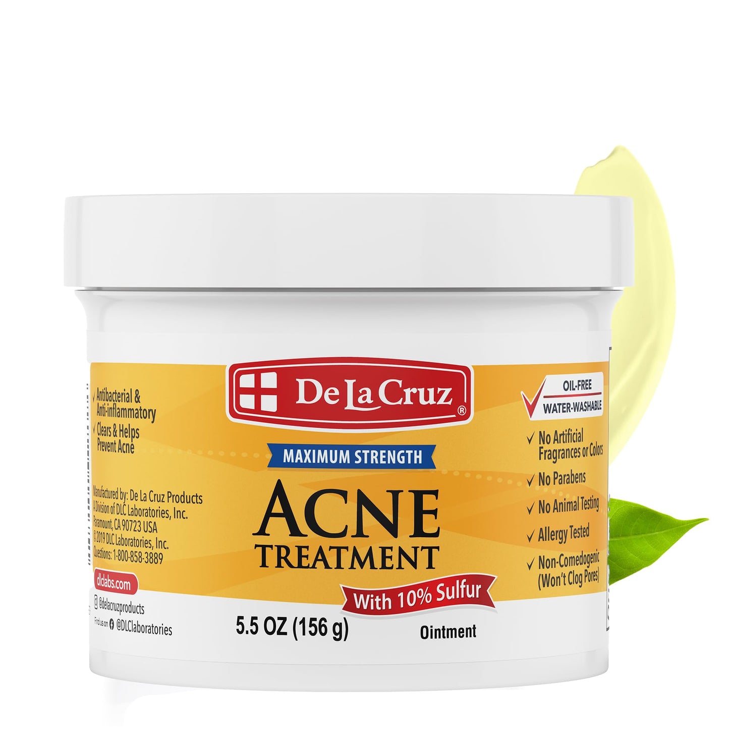 De La Cruz Sulfur Ointment - Cystic Acne Treatment for Face and Body - Daily 10 Min Spot Treatment Mask - Safe and Effective Game Changing Hormonal Beauty and Personal Care De La Cruz Default Title
