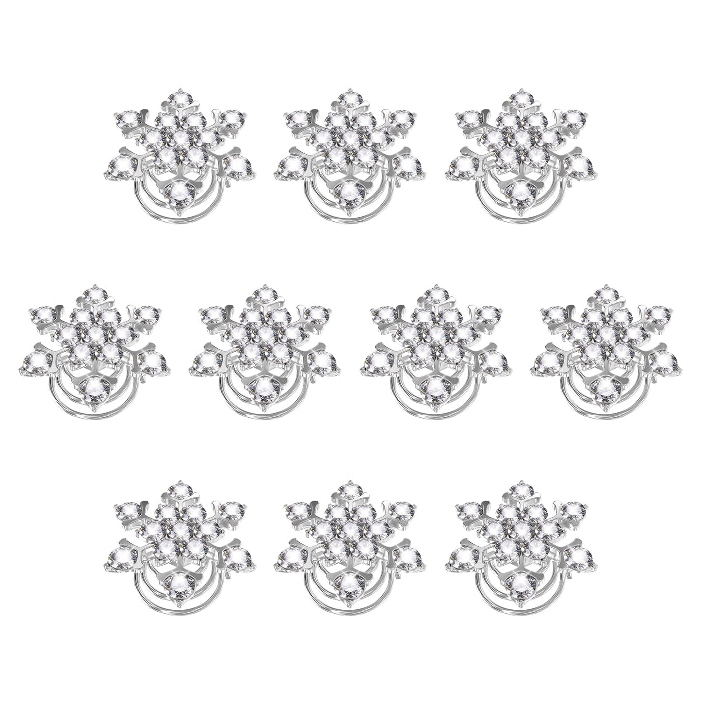 Lurrose 10pcs Spiral Hair Clips Crystal Spiral Hairpins Snowflake Hair Clips Crystal Hair Accessories for Women Bridesmaid Girls Bride Beauty & Personal Care Lurrose