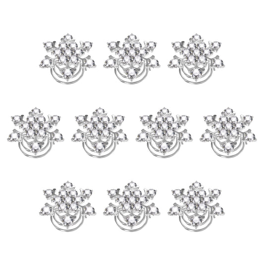 Lurrose 10pcs Spiral Hair Clips Crystal Spiral Hairpins Snowflake Hair Clips Crystal Hair Accessories for Women Bridesmaid Girls Bride Beauty & Personal Care Lurrose