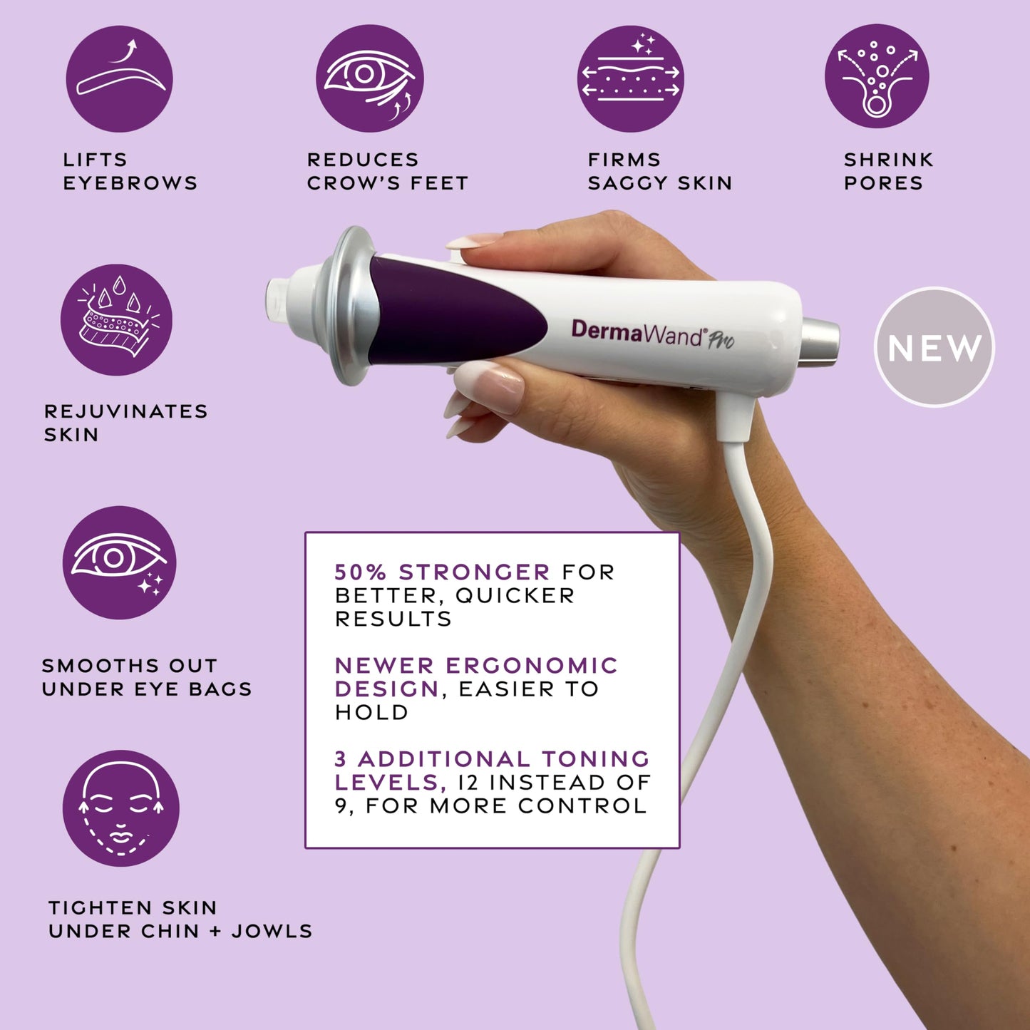 Derma Wand Pro Anti-Aging System - Portable Handheld Skincare Therapy Machine - Extra Strength Beauty & Personal Care Dermawand