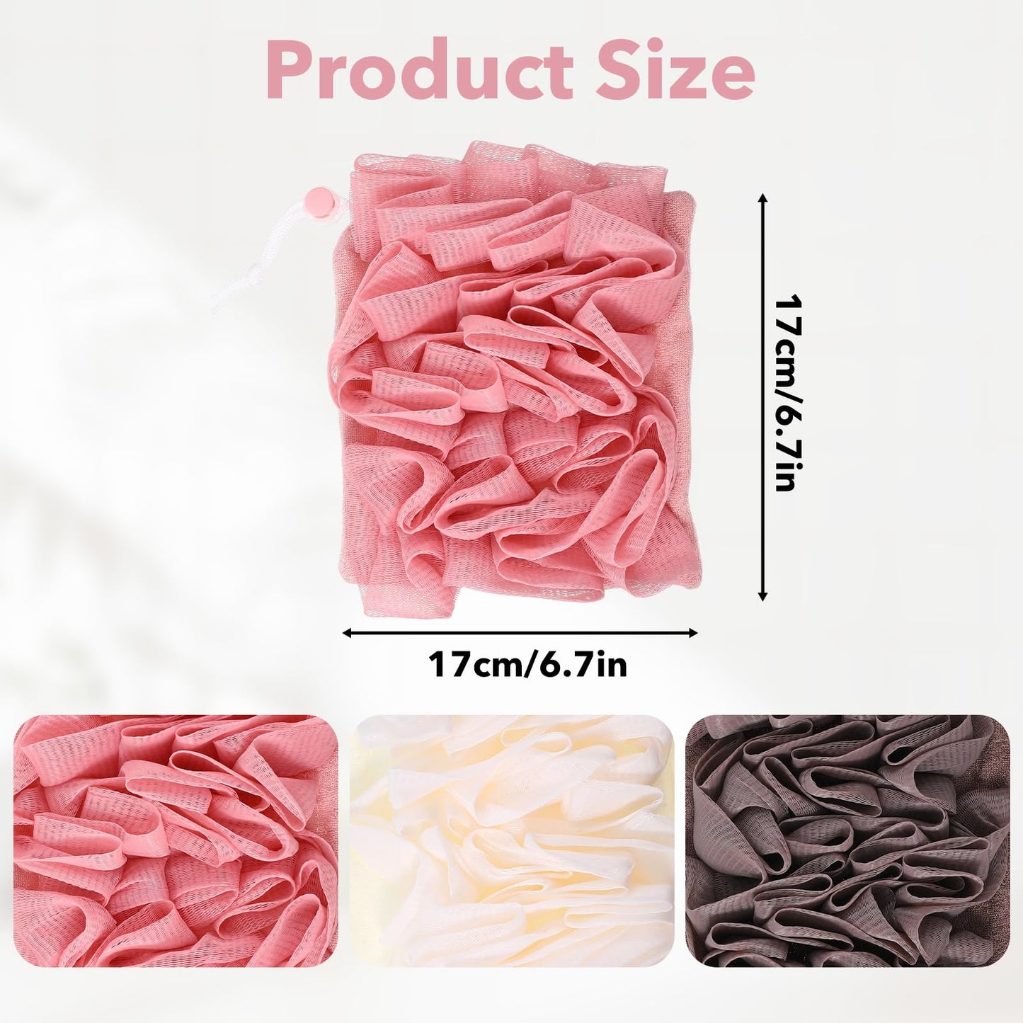 WJIAAA Loofah Washcloth Combo, 3 Pack 2-in-1 Exfoliating Shower Pouf Soap Pocket Drawstring Exfoliation Mesh Ball Hold Bar Soap Loofah Washcloth Body Beauty and Personal Care WJIAAA
