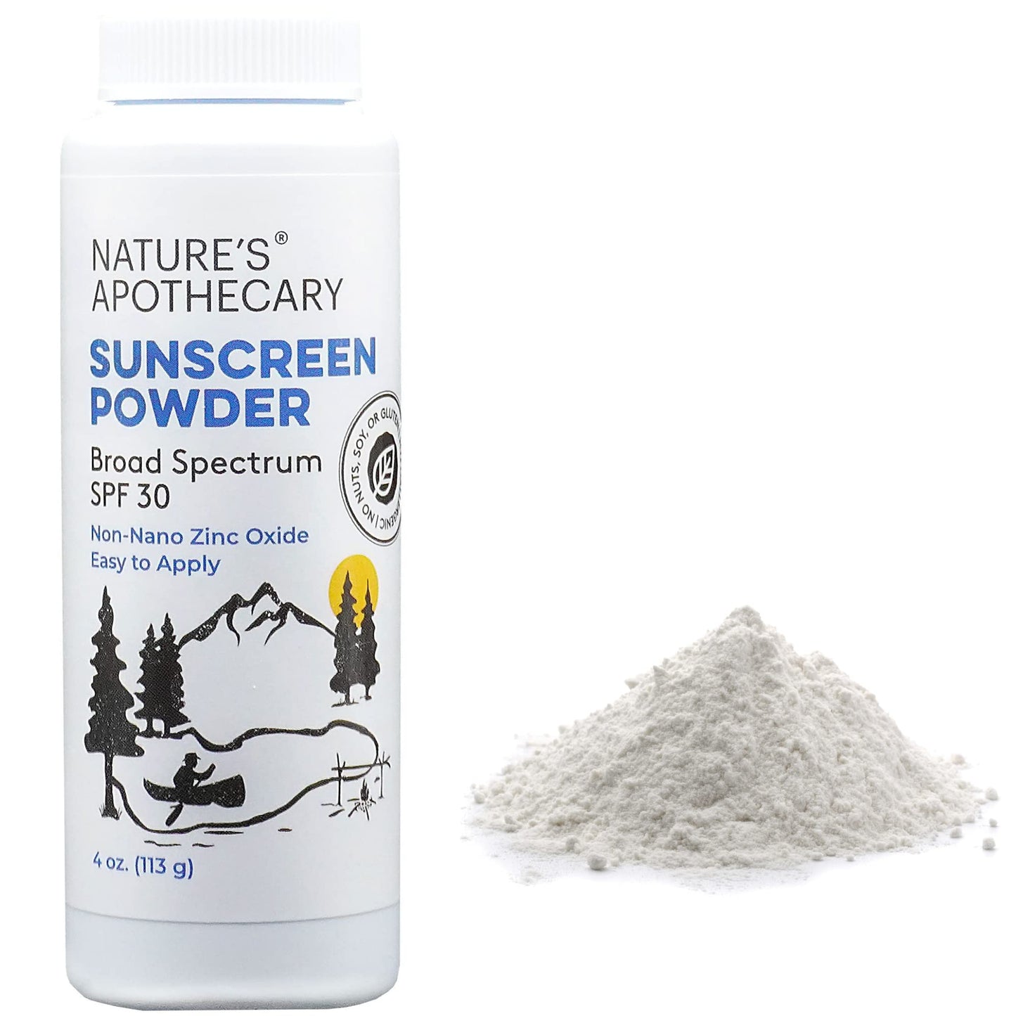 All-Natural, Benzene Free, Non Nano Zinc Oxide Sunscreen Powder SPF 30 - Water & Sweat Resistant, Reef & River Friendly, Hypoallergenic Beauty & Personal Care NATURE'S APOTHECARY
