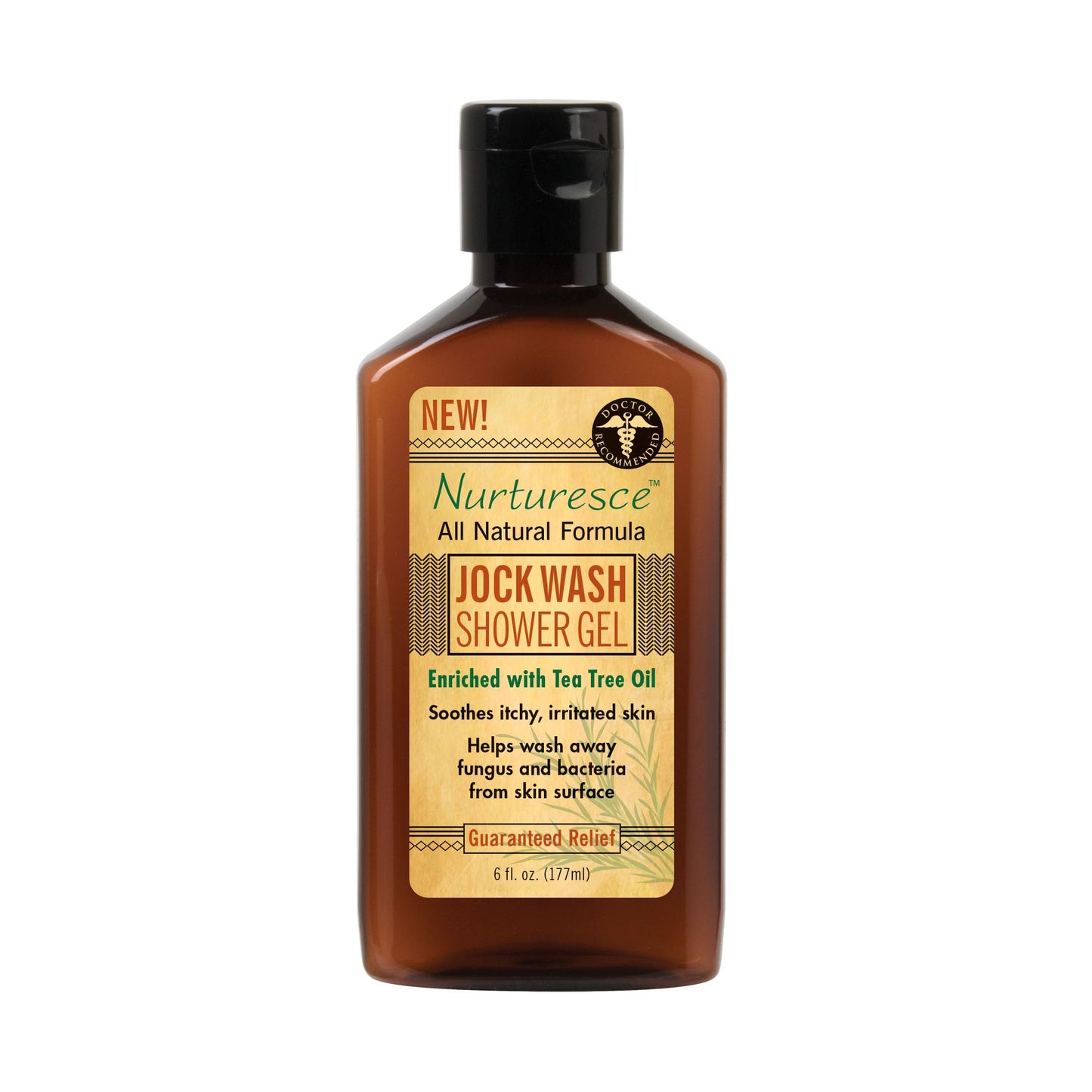 PediFix Nurturesce Jock Wash Shower Gel, 6 Fluid Ounce - Tea Tree Oil Enriched, Anti-Fungal, Soothes Itchy Irritated Skin, Natural Body Wash Beauty & Personal Care Pedifix