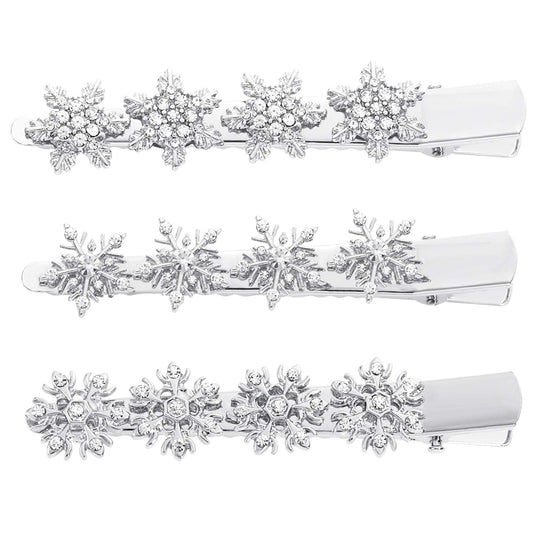 Christmas Snowflake Hair Pin Hairpin Sparkling Rhinestone Winter Snowflake Alligator Hair Clip Xmas Holiday Party Hair Barrette Hair Accessories Beauty & Personal Care YAHPERN