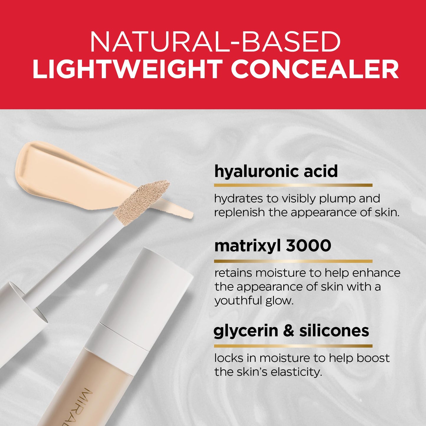Mirabella Invincible For All Perfecting Under Eye Concealer Full Coverage - Hydrating Makeup Concealer for Dark Circles, Fine Lines & Wrinkles Beauty & Personal Care Mirabella