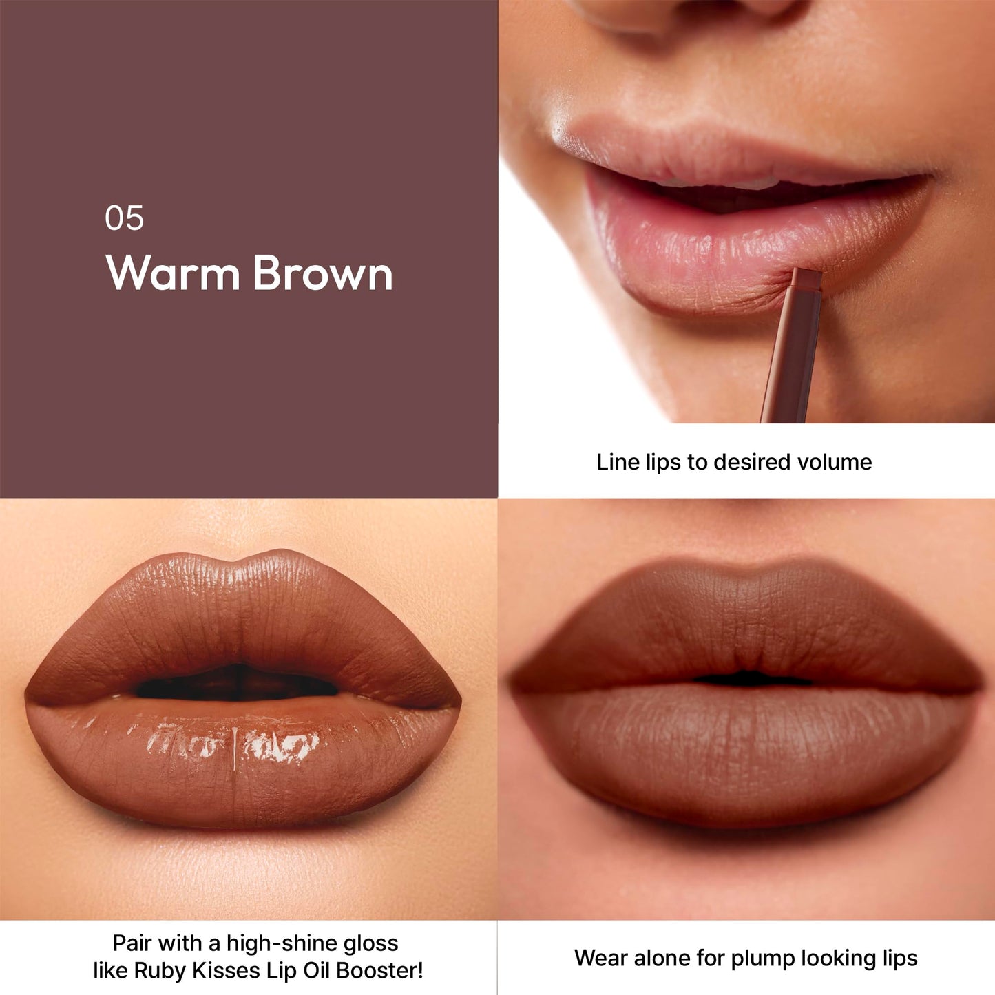 Ruby Kisses Plumping Effect Lip Liner, Semi Matte, Smudge Proof, High Pigment, Medium to Full Coverage Makeup, Precise Tip, Bold Color Lip Plumper Beauty & Personal Care Ruby Kisses