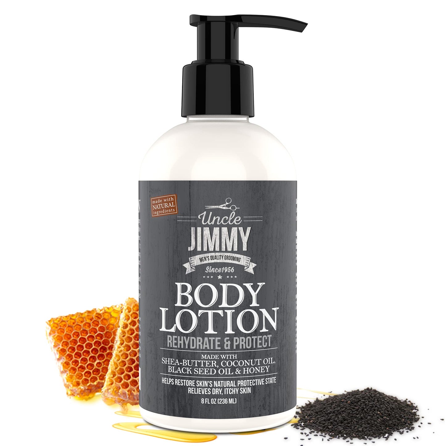 Uncle Jimmy Body Lotion for Dry Skin, Hand and Body Moisturizer Repairs Dry Skin and Retains Moisture, 8 Fl Oz Beauty & Personal Care Uncle Jimmy