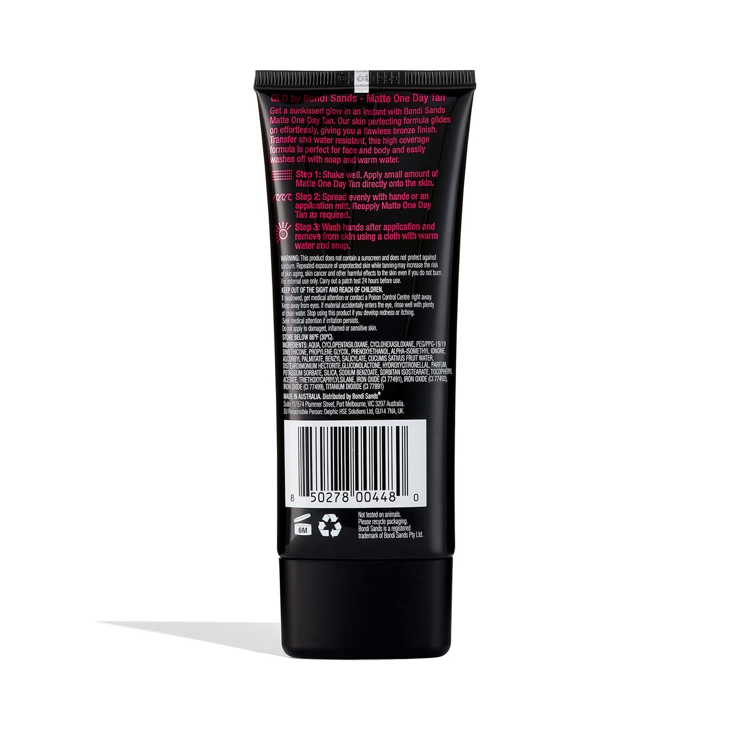 Bondi Sands GLO Matte One Day Tan | Instantly Provides a Flawless Bronze Finish for Face & Body | Transfer and Water Resistant | 100 ml/3.38 Oz Beauty & Personal Care Bondi Sands