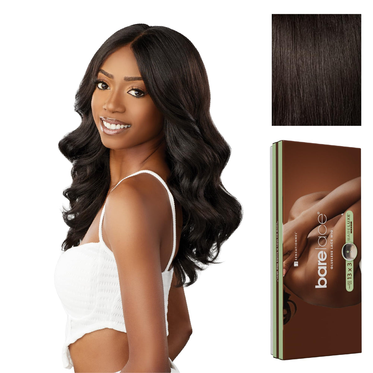 Sensationnel Bare Lace 13x3 Lacewig-Unit 3, 2 DARKBROWN