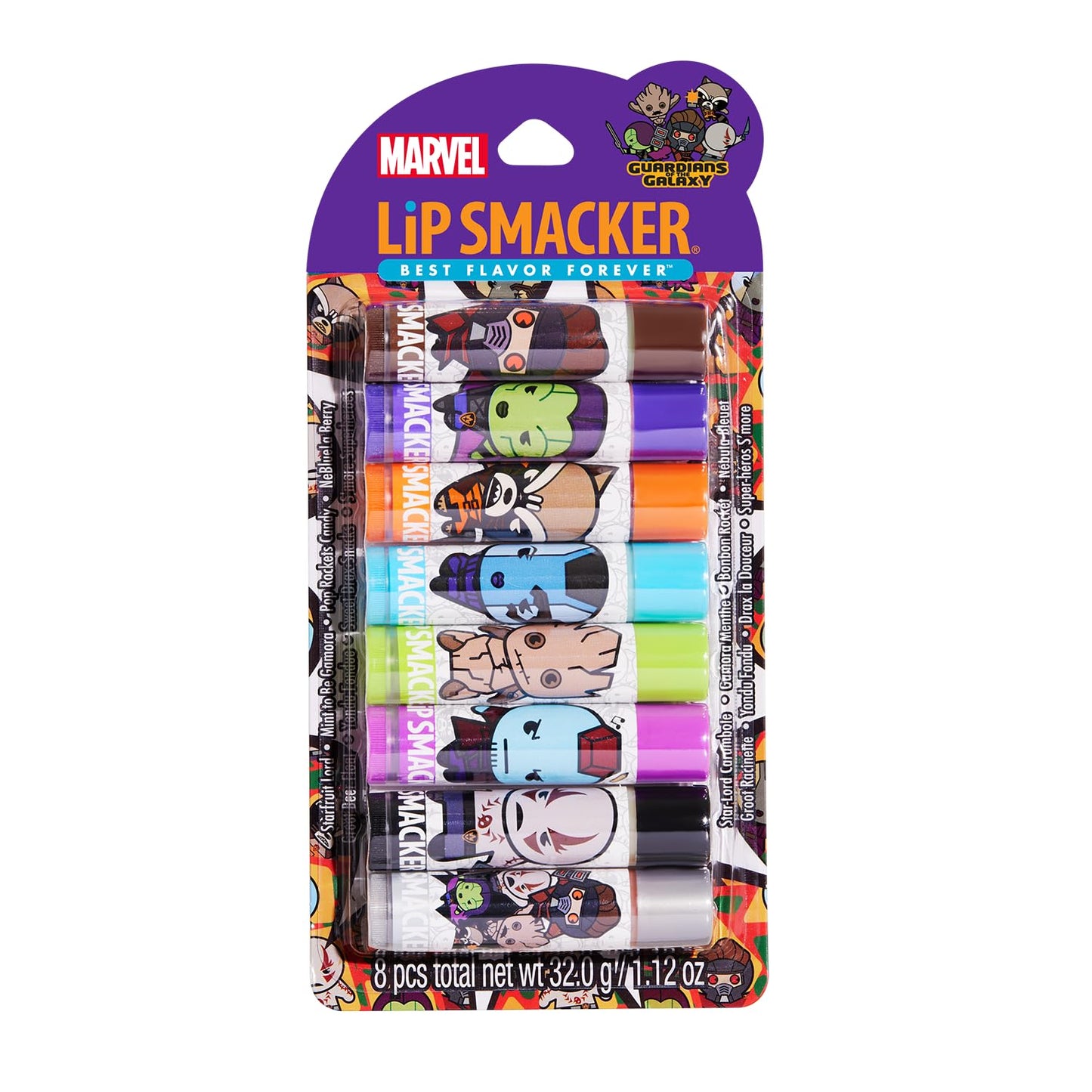 Lip Smacker Marvel Guardians of the Galaxy Party Pack - Hydrating Lip Balm, Hydrating & Protecting - Cruelty-Free Beauty and Personal Care Lip Smacker