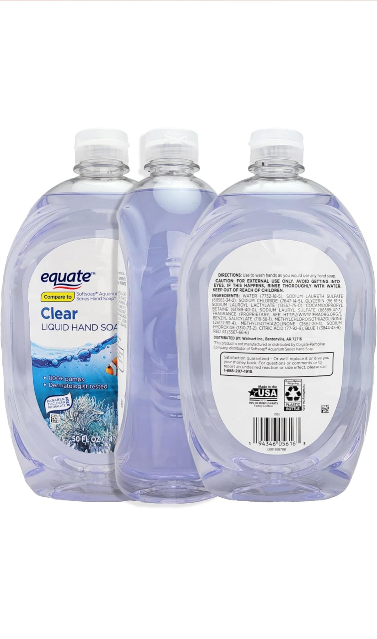 Liquid Hand Soap Clear 50 FL OZ Beauty & Personal Care Healthy Surplus