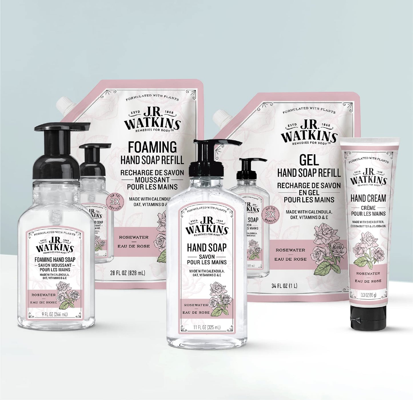 J.R. Watkins Rosewater Liquid Hand Soap Refill Pouch 1 L Beauty & Personal Care J.R. Watkins