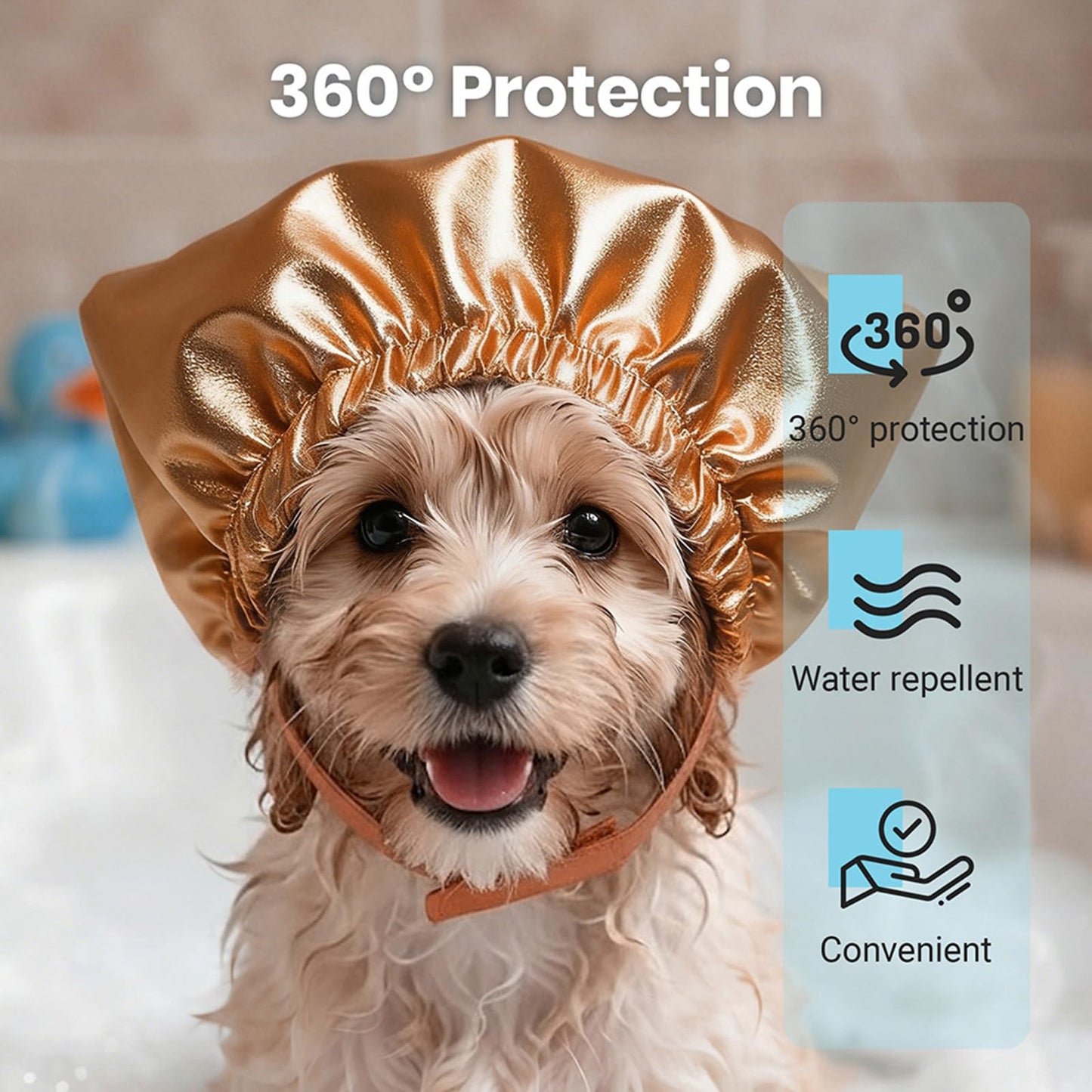 AeSiliFlex Cat Shower Cap for Bathing and Swimming, Waterproof Cat Ear Cover for Grooming, Adjustable Pet Bath Hat for Ear Protection, Lightweight Beauty and Personal Care AeSiliFlex