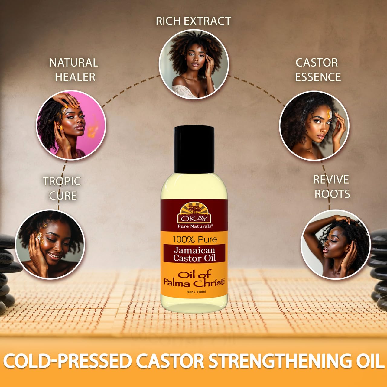 OKAY | Jamaican Castor Oil | For All Hair & Skin Types | Soothe Scalp & Skin | Grow Strong Healthy Hair | 100% Pure | 4 oz Beauty & Personal Care OKAY