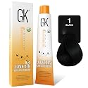 GK HAIR Color Cream 1.0 Natural Black - 100% Grey Coverage | Semi, Demi or Permanent Results | 8-10 Vol Semi | 20-30-40 Vol Permanent - Salon Quality Beauty & Personal Care GK HAIR