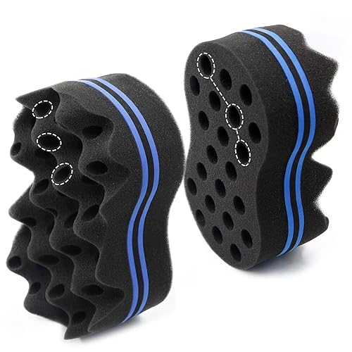 RioRand Hair Sponge Magic Barber Twist Curl Brush Sponge Dreads Locking Afro Coil Comb?Black 2 Count (Pack of 1)) Beauty & Personal Care RioRand