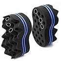 RioRand Hair Sponge Magic Barber Twist Curl Brush Sponge Dreads Locking Afro Coil Comb?Black 2 Count (Pack of 1)) Beauty & Personal Care RioRand