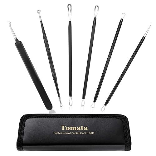 Blackhead Remover Pimple Popper Tool Kit - (6 Piece Kit) - Professional Stainless Pimples Comedone Extractor Removal Tool Beauty & Personal Care Tomata