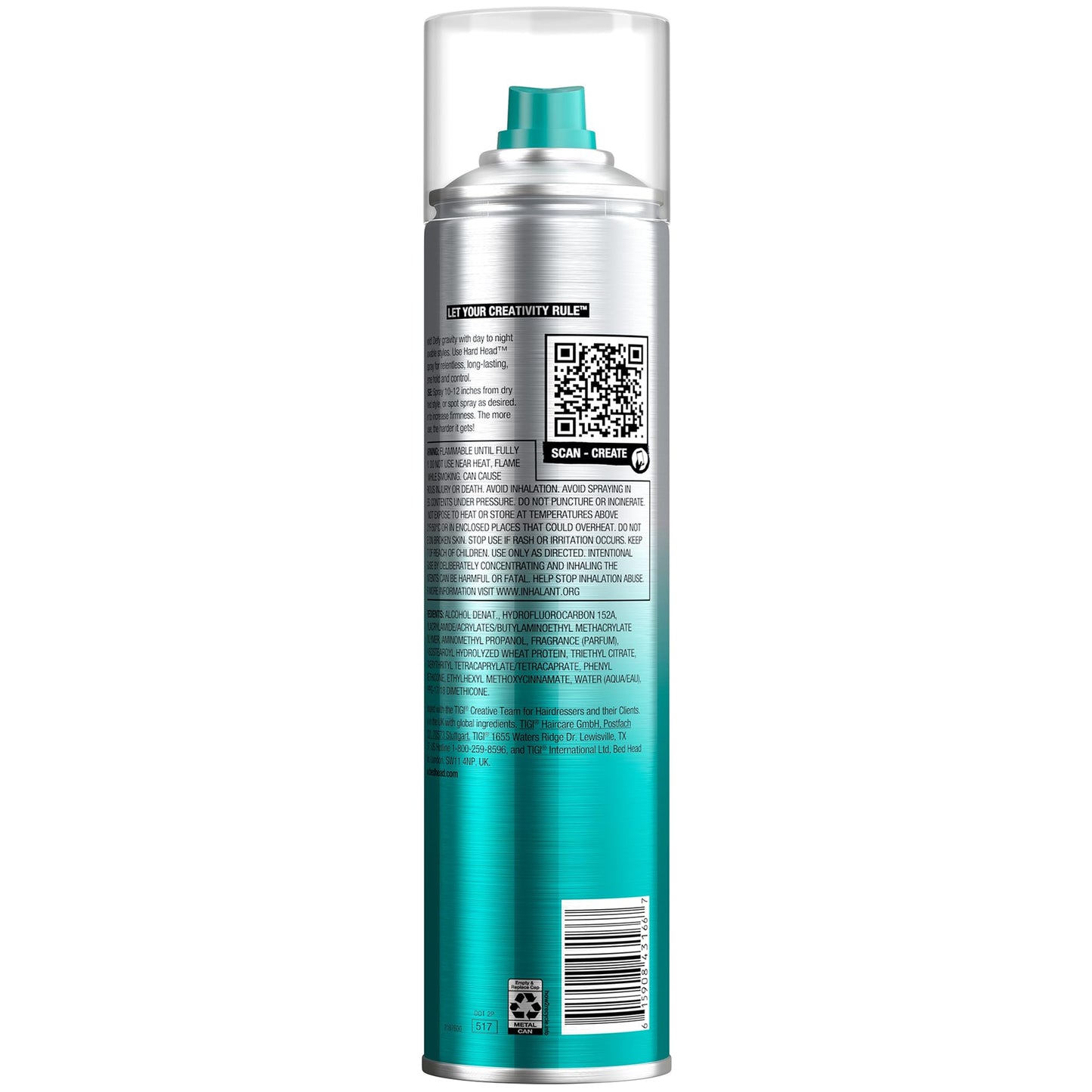 TIGI Bed Head Hard Head Hairspray 6-Pack - Extreme Hold Hairspray, Dries Instantly, Adds Shine, Vibrant Apple Scent, 11.7 Oz Ea Beauty & Personal Care TIGI