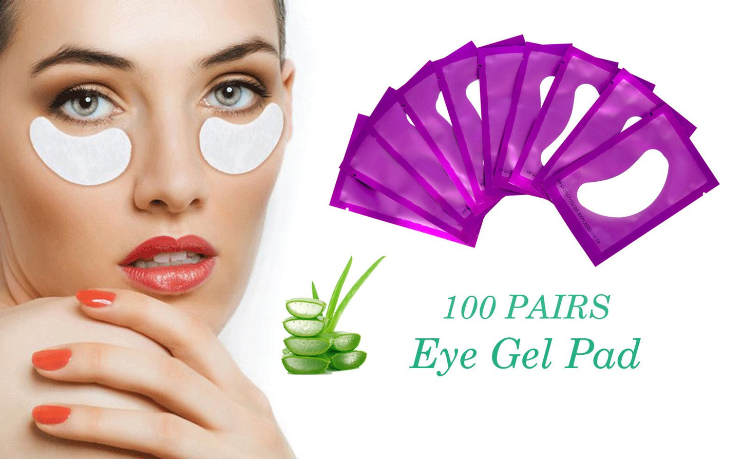 Voncasen 100 Pairs Set Under Eye Pads, Comfy and Cool Under Eye Patches Gel Pad for Eyelash Extensions Eye Mask Beauty Tool (Purple) Beauty & Personal Care Voncasen
