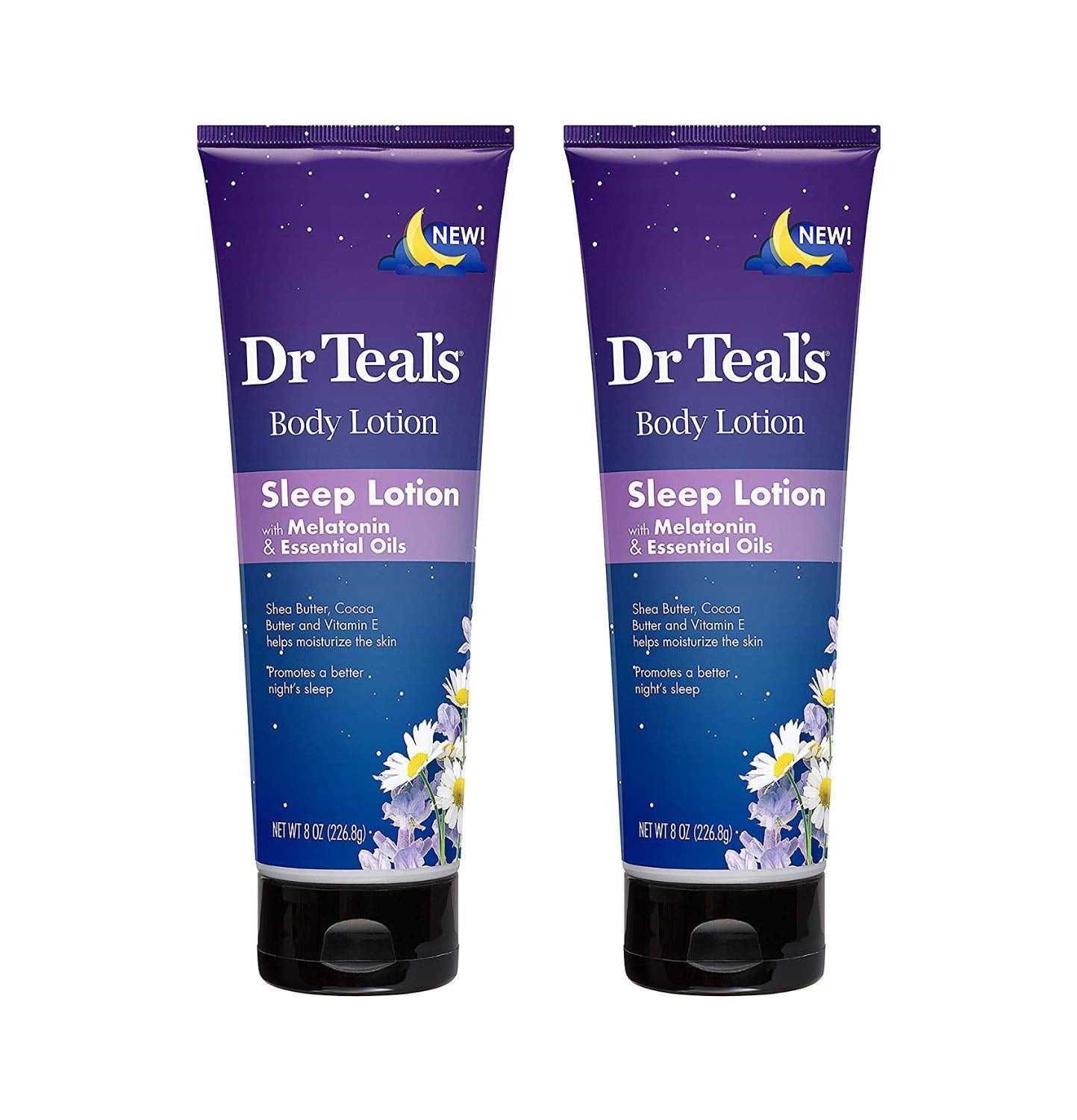 Dr Teal's Melatonin Sleep Lotion Gift Set (2 Pack, 8 oz ea.) - Nighttime Therapy Body Lotion Combines Shea & Cocoa Butter to Nourish and Protect Skin Beauty & Personal Care Dr Teal's
