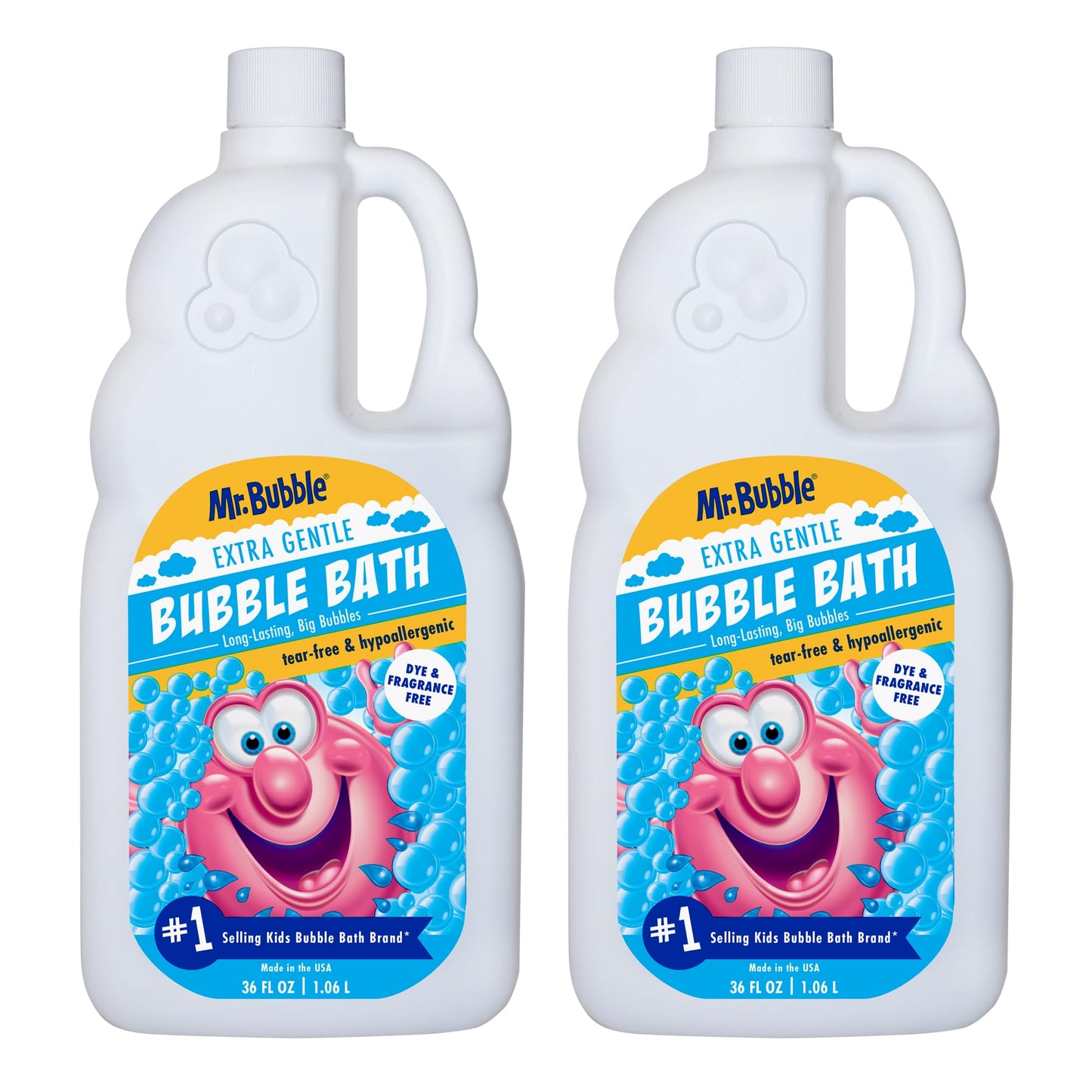 Mr. Bubble Extra Gentle Bubble Bath - Hypoallergenic, Tear Free Bubble Bath Solution Perfect for Sensitive Skin (Pack of 2 Bottles, 36 fl oz Each) Beauty & Personal Care Mr. Bubble