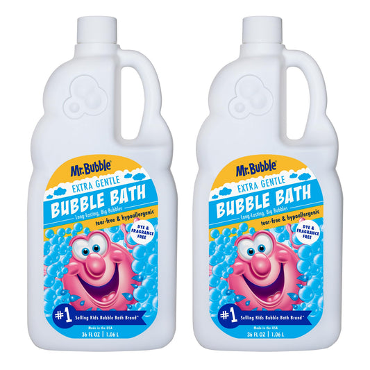 Mr. Bubble Extra Gentle Bubble Bath - Hypoallergenic, Tear Free Bubble Bath Solution Perfect for Sensitive Skin (Pack of 2 Bottles, 36 fl oz Each) Beauty & Personal Care Mr. Bubble
