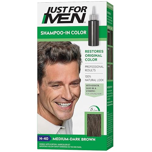 JUST FOR MEN Hair Color H-40 Medium Dark-Brown 1 ea (Pack of 8) Beauty & Personal Care Just for Men