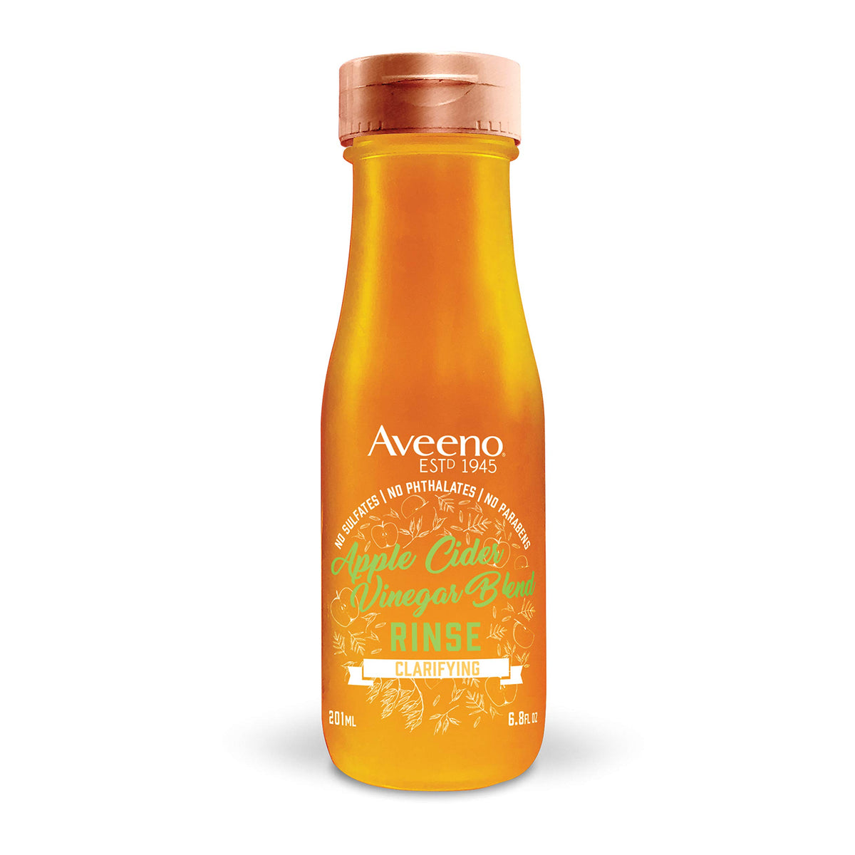 Aveeno Apple Cider Vinegar Clarifying In-Shower Rinse for Balanced, Shiny Hair - Sulfate-Free, pH-Balancing Treatment for Oily or Dull Hair, Paraben &