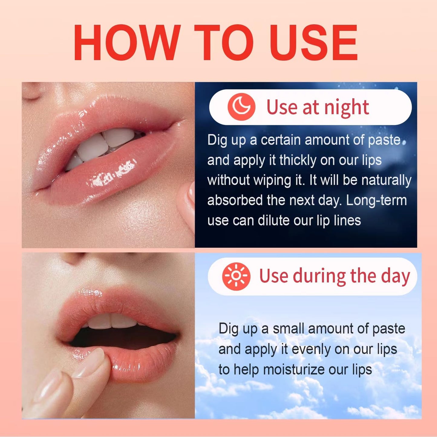 6 Pack Cute Lip Mask Sleeping Overnight for Dry Lips with Coconut Oil and Beeswax -Smoothing Hydrating Softening Plumoing Moisturizing with Small Lip Beauty and Personal Care Yopela