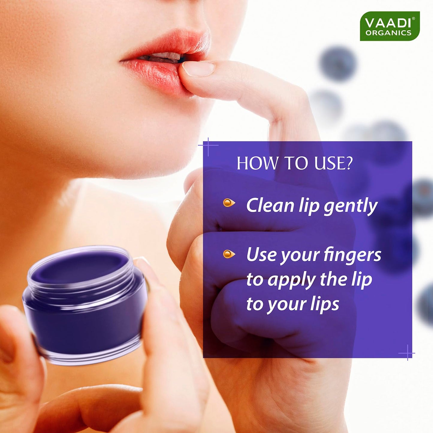 Vaadi Herbals Value Lip Balm, Blueberry, 4 x 10g Beauty and Personal Care Vaadi Herbals