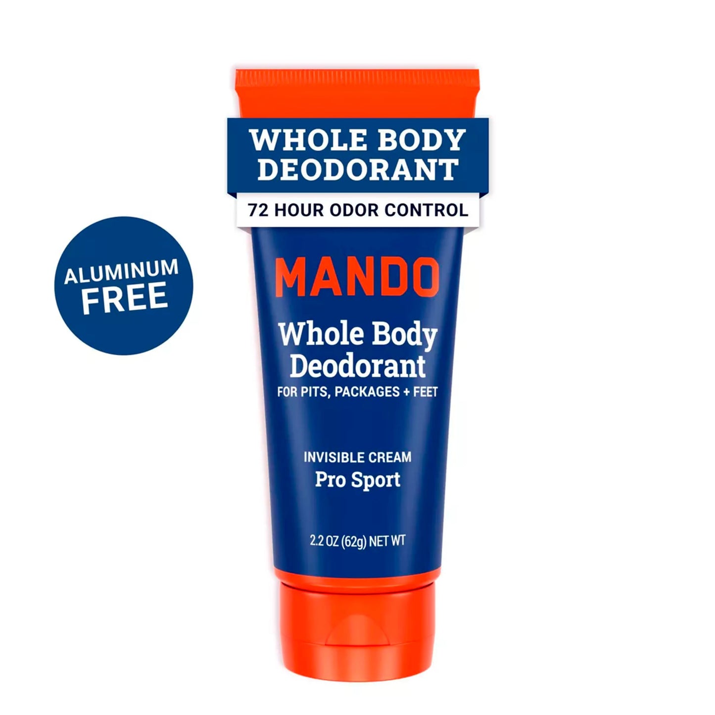 Mando Whole Body Deodorant - Men's Aluminum-Free Invisible Cream Deodorant - Pro Sport - 2.2oz - Pack Of 01 Beauty and Personal Care Mando
