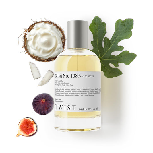 Twist Silva No. 108 - Inspired by Diptyq. Philosykos, Long-Lasting Perfume for Women & Men, Fig Leaf & Coconut, Vegan, Clean Ingredients, Unisex Beauty & Personal Care HOUSE OF TWIST