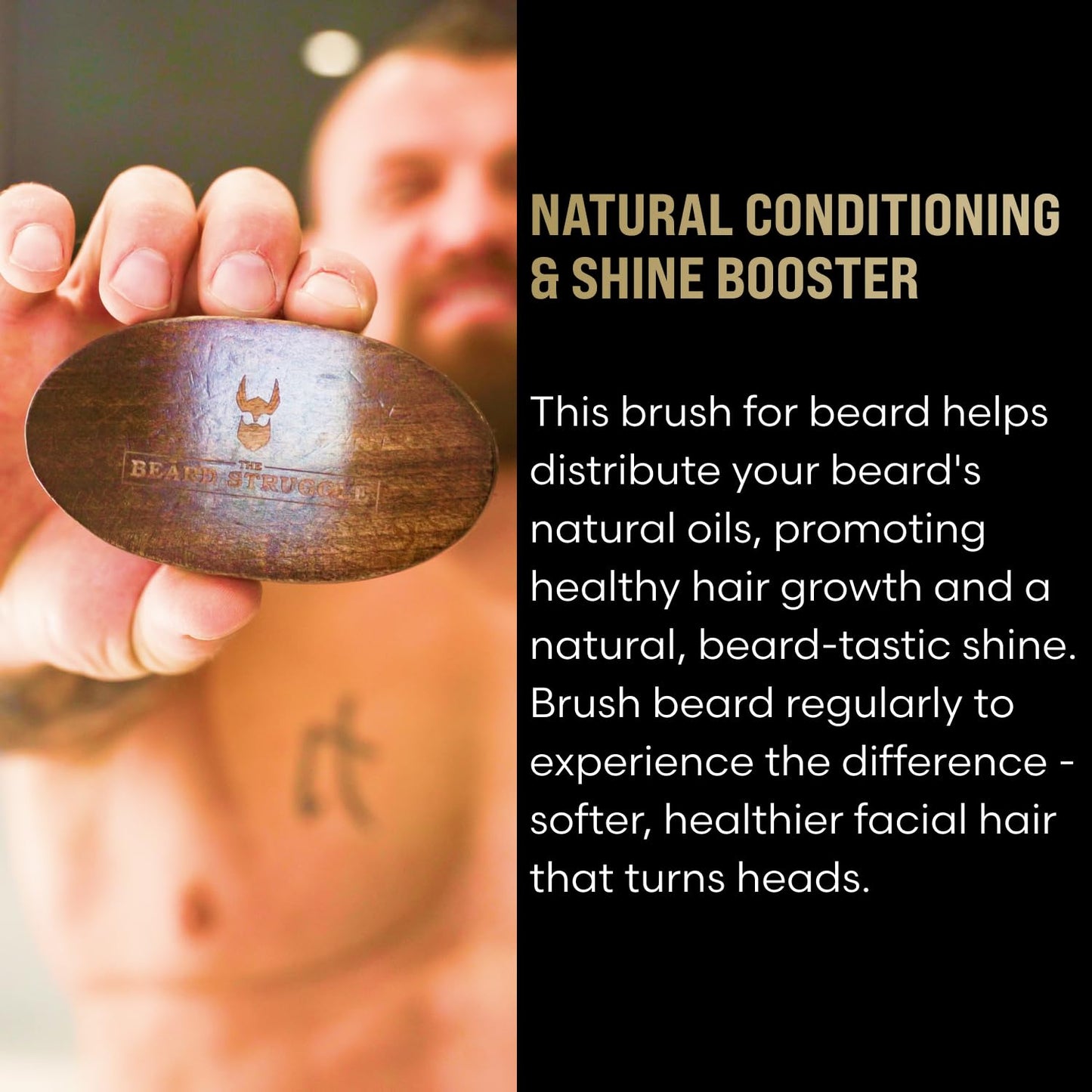 Beard Struggle Men's Beard Brush - Durable Nylon Bristles with Polished Beechwood Handle for Viking Savage Hair & Grooming - Perfect Travel Size Beauty and Personal Care The Beard Struggle