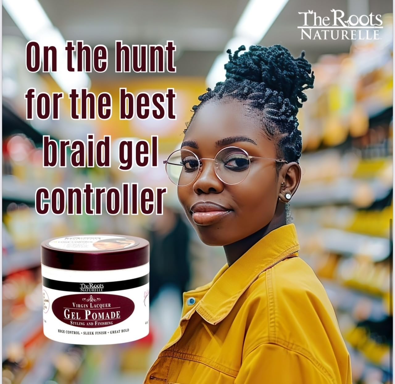 Virgin Lacquer Gel Pomade For Edges, Locks, Twist, Mens Grooming and Braids Control (8 oz Jar) Beauty & Personal Care The Roots Naturelle