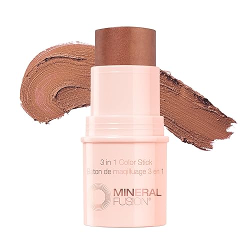 Mineral Fusion 3-in-1 Color Stick - Nourishing Cream Tint for Cheek, Lip and Eye - Blendable, Lightweight Coverage - Travel Friendly, Hypoallergenic Beauty & Personal Care Mineral Fusion