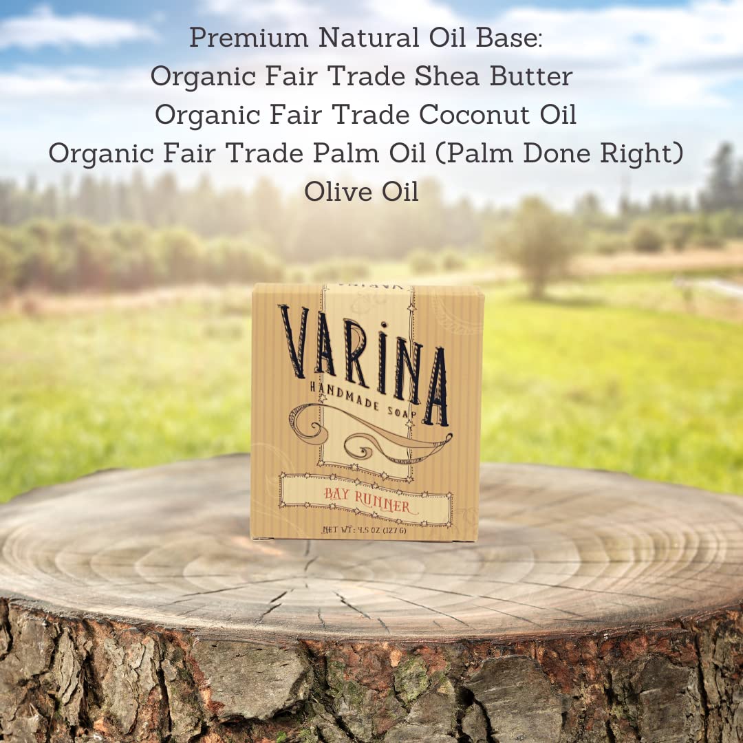 Varina Organic Bay Runner Bar Soap - Gentle Cleansing for Sensitive Skin, Spicy - 3 Pack Beauty & Personal Care Varina