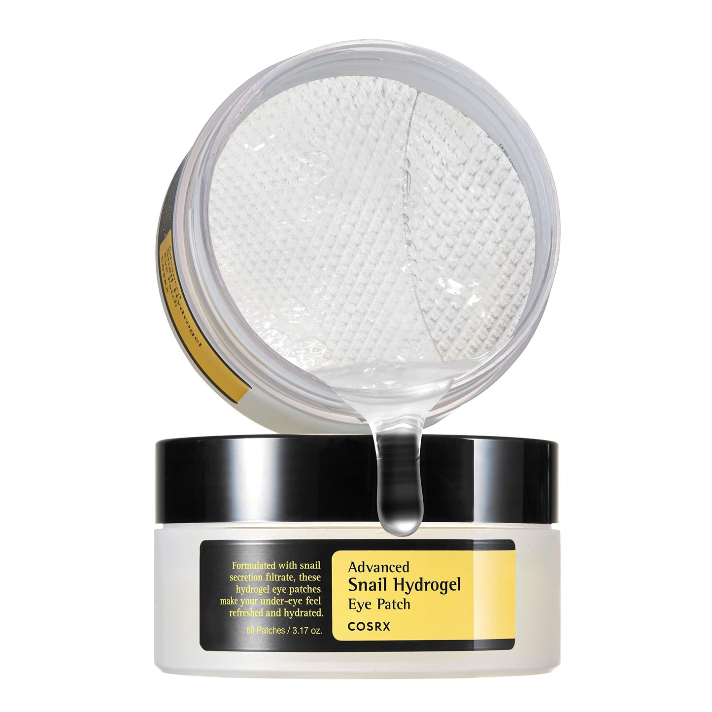 COSRX Advanced Snail Mucin Hydrogel Eye Patch for Fine Lines & Dry Under Eyes, Gel Serum Mask, Hydrating Under Eye Patches (60), Snail Eye Patches Beauty and Personal Care COSRX