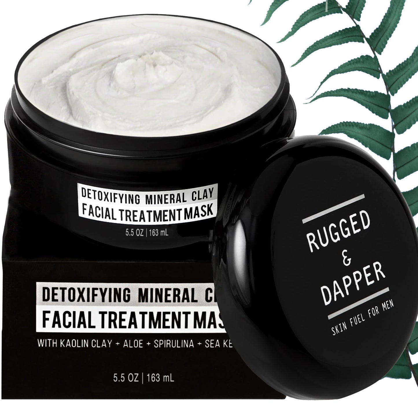 RUGGED & DAPPER - Premium Face Mask for Men - Deep Pore Cleansing Treatment - Fights Blackheads + Acne + Excess Oil - USA Made with Natural Kaolin Beauty & Personal Care RUGGED & DAPPER