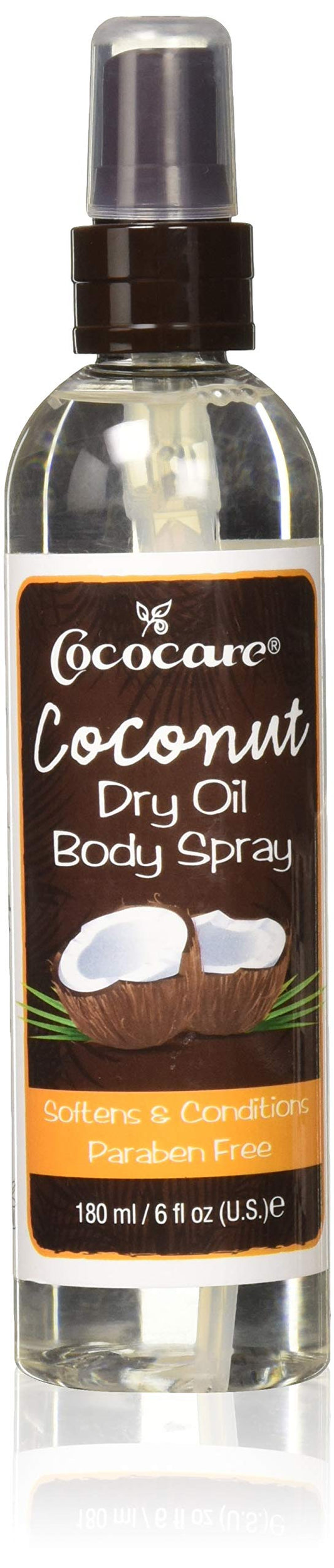 Cococare Coconut Dry Oil Body Spray 6 Oz - Travel Size Oil Spray for Healthy Skin Beauty & Personal Care COCOCARE