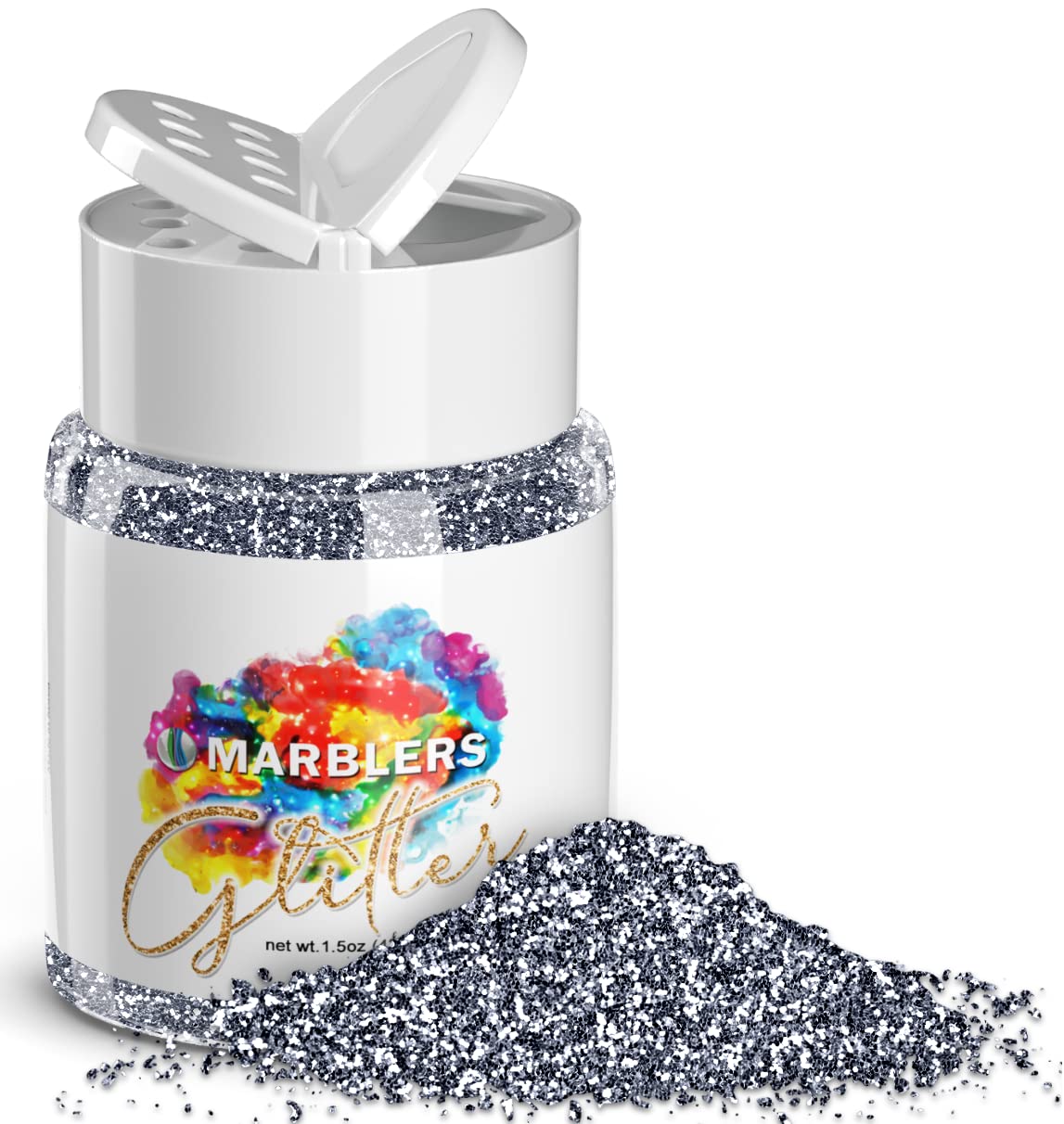 MARBLERS Twinkle Glitter [Graphite Gray] 1.5oz (42g) | Fine | Non-Toxic, Vegan, Cruelty-Free | Face, Body, Eyeshadow, Hair, Festival, Party Makeup | Beauty & Personal Care MARBLERS